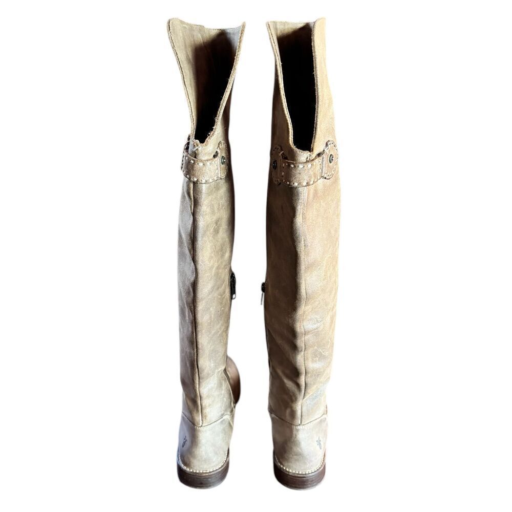 Frye SHIRLEY Distressed Grain Leather OVER THE KNEE Boots Women 9B - Picture 5 of 10